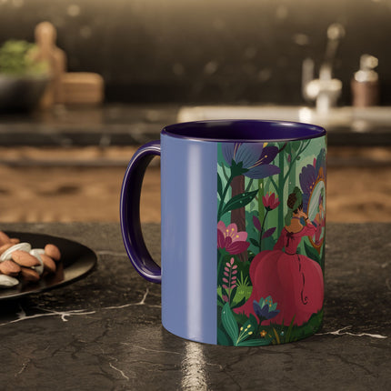 The Lady Of The Enchanted Mirror Colorful Mugs – Art Deco Botanical Elegance