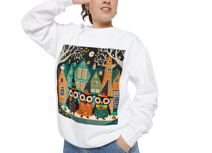 Night of the Trick-or-Treating Owlets Unisex Garment-Dyed Sweatshirt