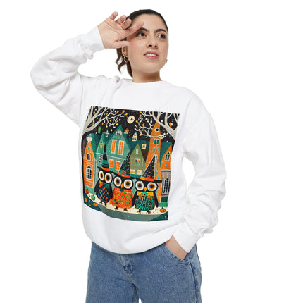 Night of the Trick-or-Treating Owlets Unisex Garment-Dyed Sweatshirt