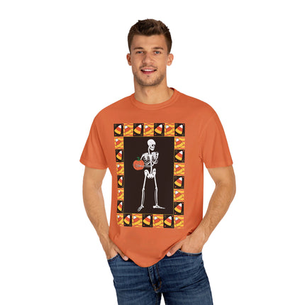 Candy Corn Skeleton Unisex Garment-Dyed T-shirt