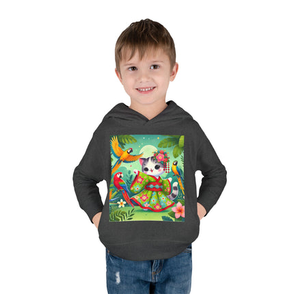 Parrot Dance of the Geisha Kitten Toddler Pullover Fleece Hoodie