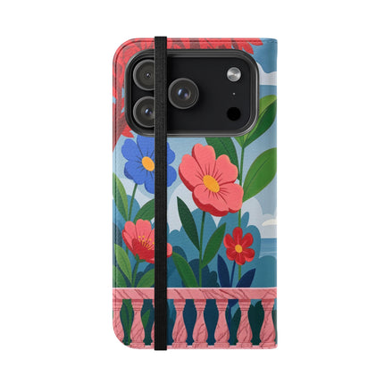 🌺🎭 The Grand Garden Courtship Flip Case – Art Deco Floral Romance