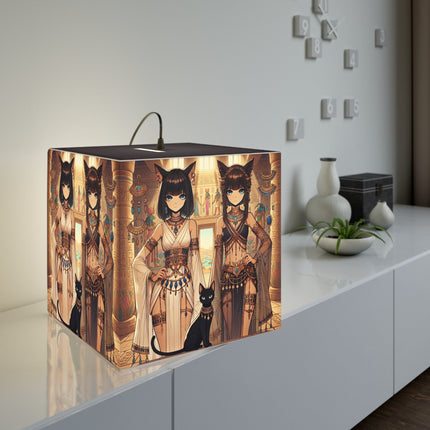 🐱🏛️ The Egyptian Priestess Cats Light Cube Lamp – Temple Guardians & Ancient Grace