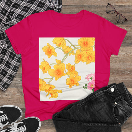 Golden Bow Orchid Women's Midweight Cotton Tee