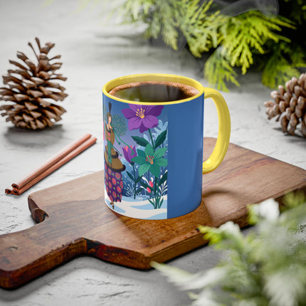 🌹❄️ The Holly Rose Of Winter Colorful Mug – Art Deco Christmas Garden