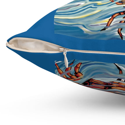Playful Waves and Fashion Follies Spun Polyester Square Pillow