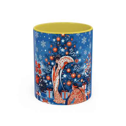 🎋❄️ The Winter Lantern Celebration Colorful Mug – Elegant Asian Christmas Fantasy