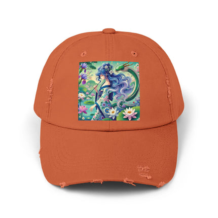 Fairy of the Koi Pond Unisex Distressed Cap