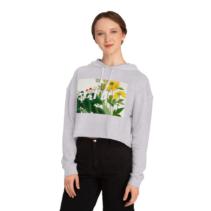 Clerodendrum & Rudbeckia by Tanigami Kônan Women’s Cropped Hooded Sweatshirt