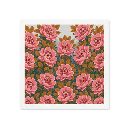 🌸🍂 The Pink Blossom And Golden Leaf Garden Napkins – Romantic Botanical Elegance
