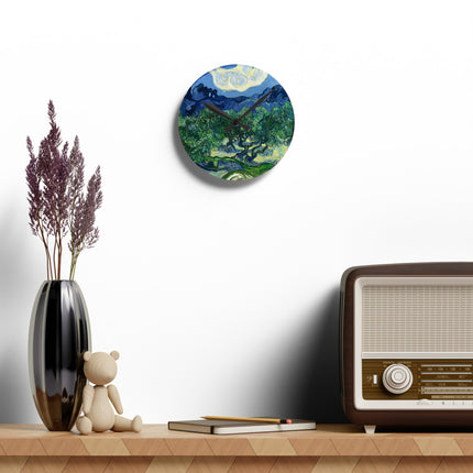 Olive Trees by Vincent Van Gogh Acrylic Wall Clock, Round and Square