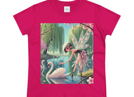 A Fairy Painting a Swan Cotton Tee