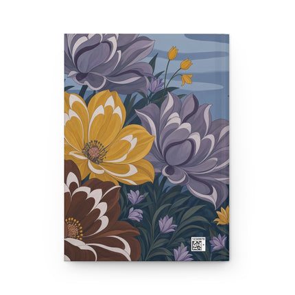 🌼💜 The Golden Blossom Fashion Duo Hardcover Journal – Art Deco Floral Elegance