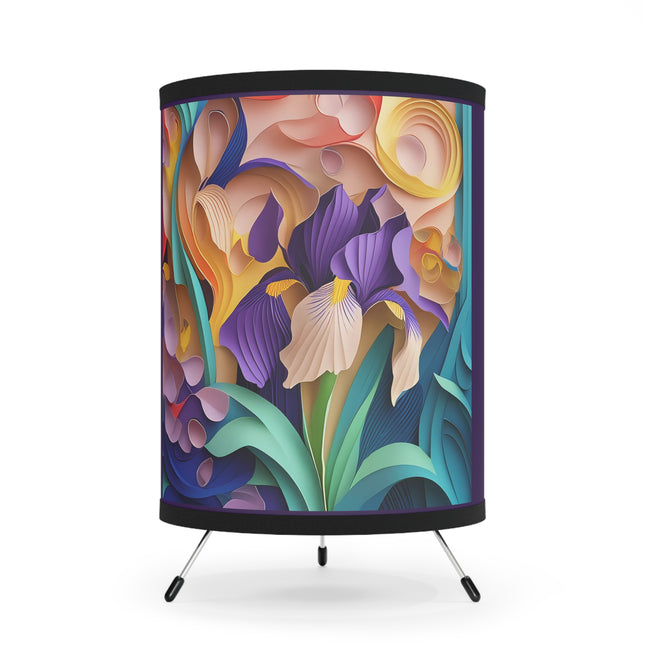 The Elegant Iris Flower Tripod Lamp