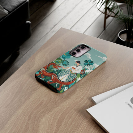 🐉🌿 The Dragon Keeper Phone Case – Art Deco Floral Fantasy