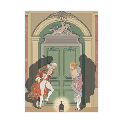 🕯️🌹 A Couple In Candlelight Postcards With Envelopes – George Barbier Art Deco Romance