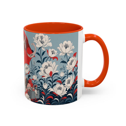 ❤️🌺 The Scarlet Parasol Spectacle Colorful Mug – Art Deco Fashion Elegance