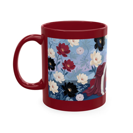 💌🌺 The Lady Of The Scattered Love Letters Ceramic Mug – Art Deco Romantic Elegance
