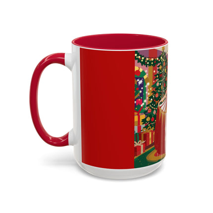 🎄💃 The Christmas Mirror Duet Colorful Mug – Art Deco Holiday Elegance