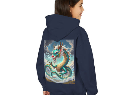 Tibetan Dragon in Battle Youth Heavy Blend Hooded Sweatshirt