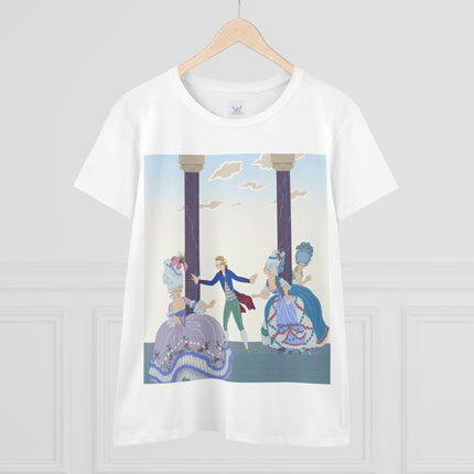 🎭🌸 The Garden Masquerade Cotton Tee – Art Deco Fashion Illustration