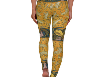 Fish, Seaweed, Poppies & Pigeon by Maurice Pillard Verneuil High Waisted Yoga Leggings (AOP)