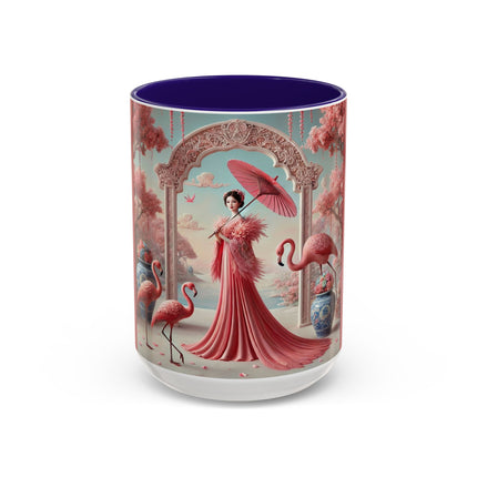 Petals, Porcelain, and Flamingos Colorful Mugs (11oz, 15oz)
