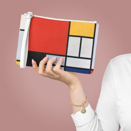 Composition with Red, Yellow, Blue, and Black Clutch Bag