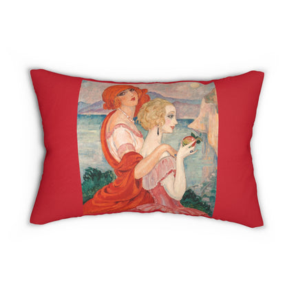 Sur la Route d'Anacapri by Gerda Wegener Spun Polyester Lumbar Pillow
