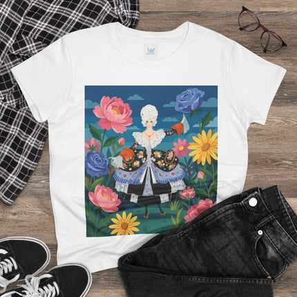 🌸👑 The Duchess Of The Enchanted Garden Cotton Tee – Art Deco Floral Elegance