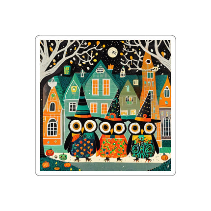 Night of the Trick-or-Treating Owlets Die-Cut Stickers (5 Sizes)