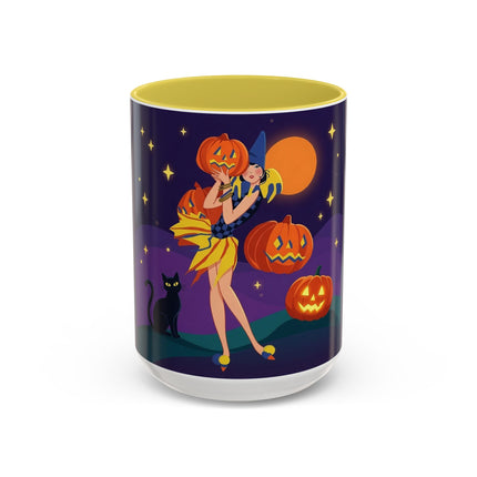 🎃🕯️ Moonlit Pumpkin Masquerade Colorful Mug – Whimsical Halloween Charm