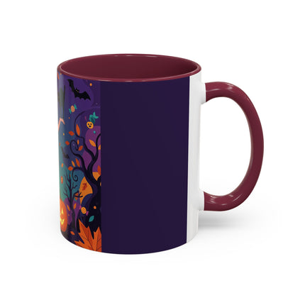 🐈‍⬛🎃 The Midnight Black Cat Masquerade Colorful Mug – Whimsical Halloween Elegance