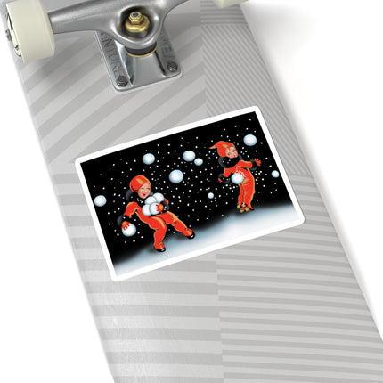 Festive Snowball Kiss-Cut Stickers (4 Sizes)