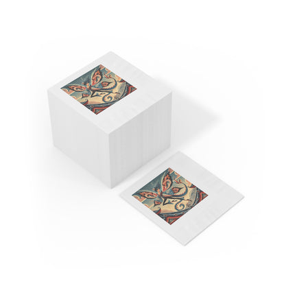Dragon Fairy of the Temple White Coined Napkins