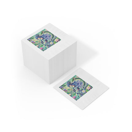 Fairy of the Koi Pond White Coined Napkins