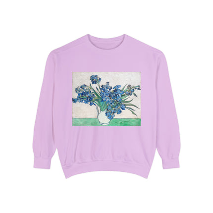 Irises by Vincent Van Gogh Unisex Garment-Dyed Sweatshirt