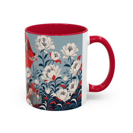 ❤️🌺 The Scarlet Parasol Spectacle Colorful Mug – Art Deco Fashion Elegance