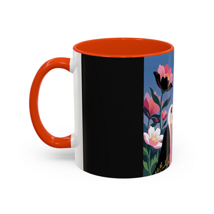 🌹🎄 The Lady Of The Candlelit Rose Tree Colorful Mug – Art Deco Christmas Garden
