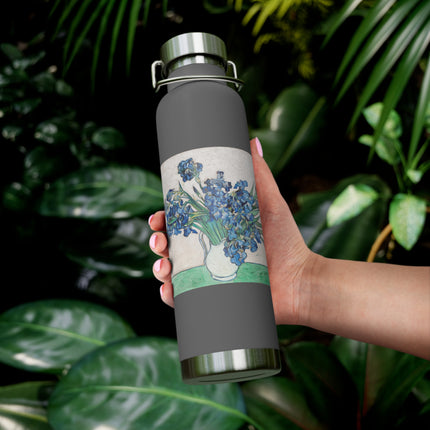 Irises by Vincent Van Gogh Copper Vacuum Insulated Bottle, 22oz