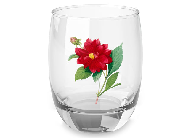 Dahlia Botanical Illustration by Pierre-Joseph Redouté Whiskey Glass