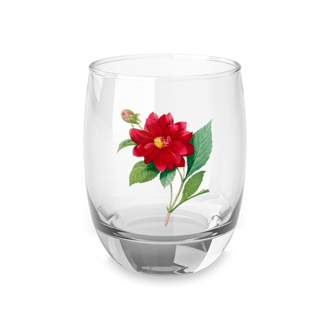 Dahlia Botanical Illustration by Pierre-Joseph Redouté Whiskey Glass