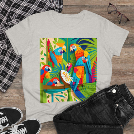 Colorful Macaws Women's Midweight Cotton Tee