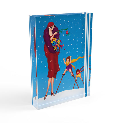 Snowfall & Couture Acrylic Art Block