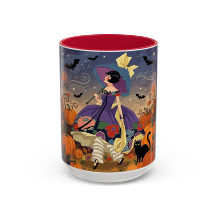 🌙🎃 The Moonlit Garden Walk Colorful Mug – Elegant Halloween Charm