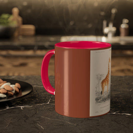 Giraffe by Charles Dessalines D' Orbigny Colorful Mugs, 11oz