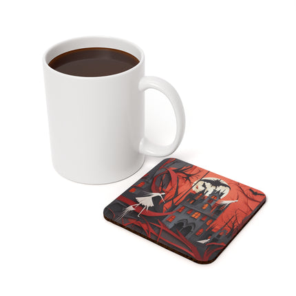 Halloween Night Scene Cork Back Coaster