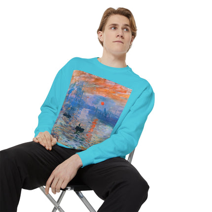 Sunrise by Claude Monet Unisex Garment-Dyed Sweatshirt