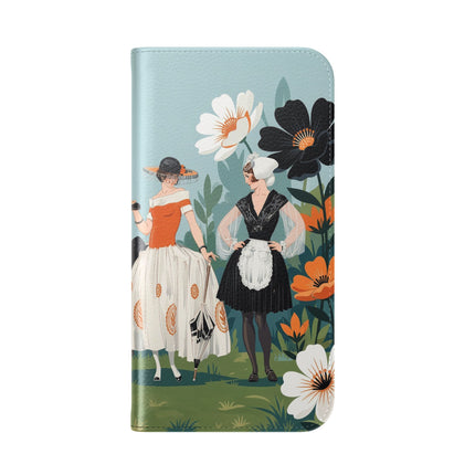 🌼🖤 The Ladies Of The Garden Promenade Flip Case – Art Deco Floral Fashion