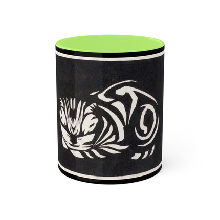 December (Cat Lying) by Anna Julia de Graag Colorful Mugs, 11oz